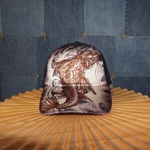 OSFA-Vintage Y2K ocean koi fish grunge 00s bling trucker hat